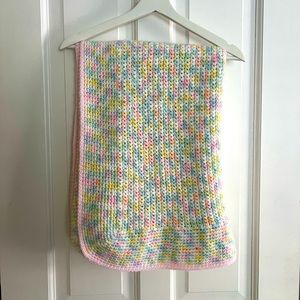 Crochet Throw Baby Blanket Handmade rainbow Afghan